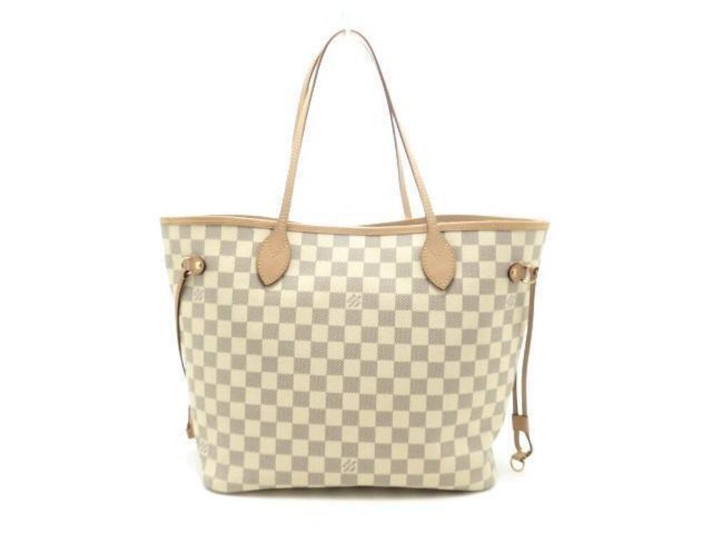 LOUIS VUITTON Neverfull Tote Bag Azur White